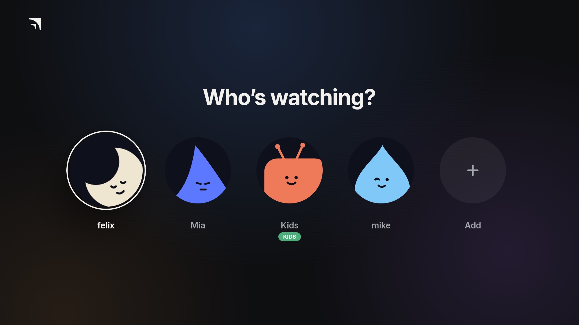 Who's watching screen with profile characters